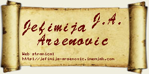 Jefimija Arsenović vizit kartica